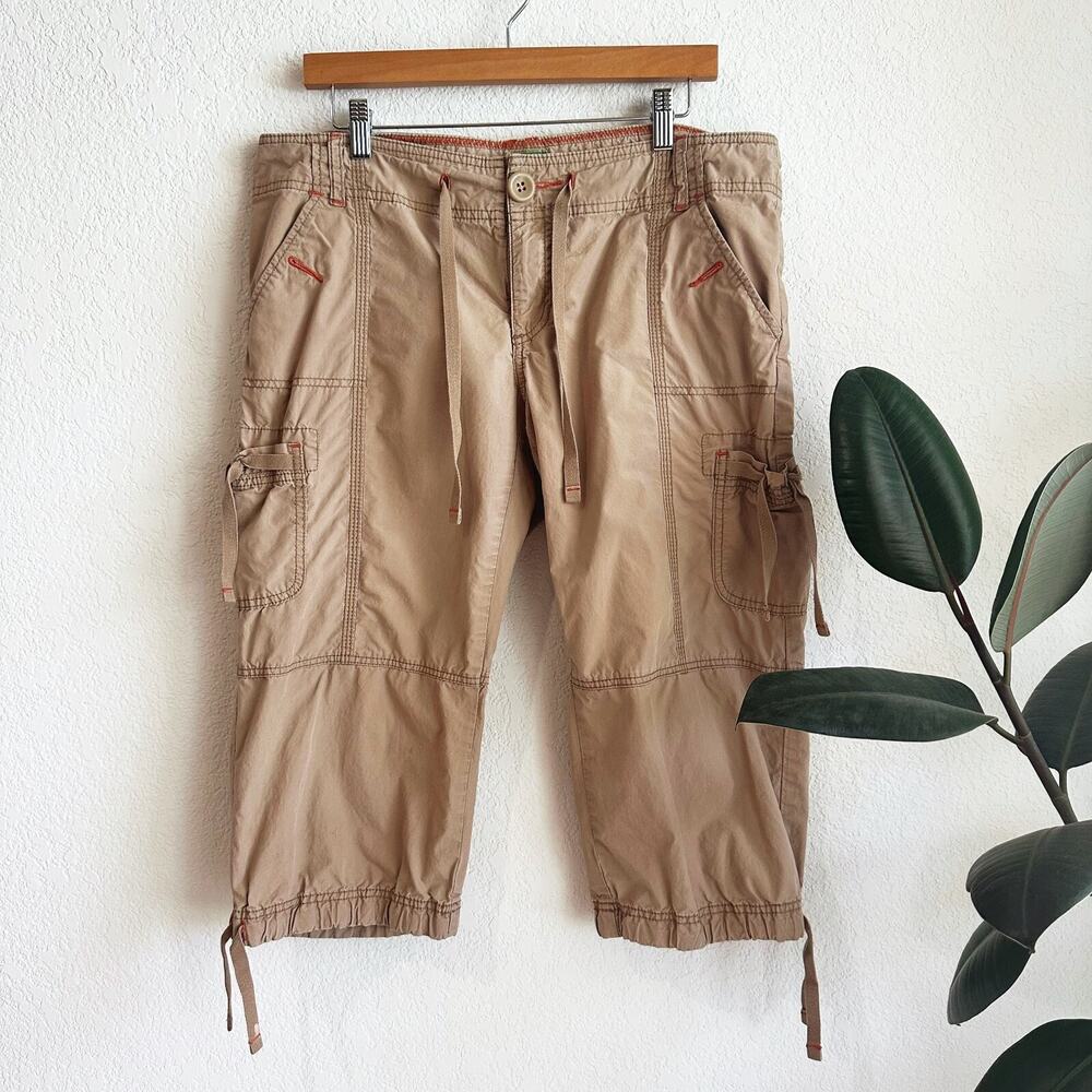 VTG Y2K Old Navy Crop Cargo Pants Size 12 Low Rise Baggy Grunge Gorpcore Utility